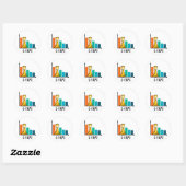 G-raph Funny Giraffe Graph Pun Ronde Sticker (Vel)