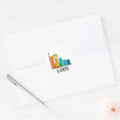 G-raph Funny Giraffe Graph Pun Ronde Sticker (Envelop)