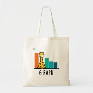 G-raph Funny Giraffe Graph Pun Tote Bag
