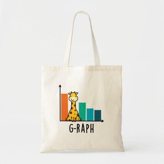 G-raph Funny Giraffe Graph Pun Tote Bag (Voorkant)