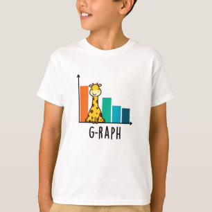 G-raph Grappige Giraffe Grafiek Woordspeling T-shirt