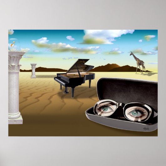 G Sharp in de woestijn - Surrealistisch Poster (Voorkant)