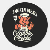 G Smokin Meats Clapn Cheeks Ronde Sticker (Voorkant)