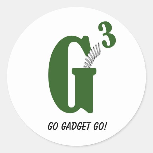 G spring1 exemplaar, Go Gadget Go! Ronde Sticker (Voorkant)