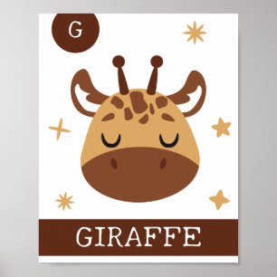 G staat voor Giraffe, Kinderkamer, Slaapkamer, Kin Poster
