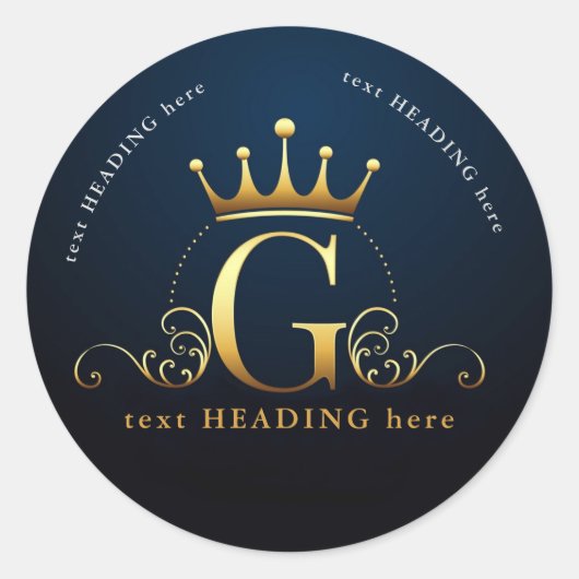 G - Sticker rond Monogramme Lettre (Devant)