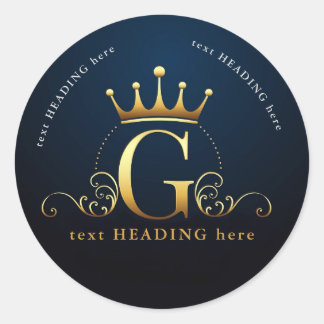 G - Sticker rond Monogramme Lettre