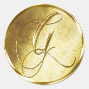 G Stickers d'enveloppe en or Monogram Faux