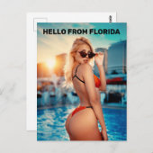 G-STRING BIKINI GIRL HALLO VAN FLORIDA-BRIEFKAARTE BRIEFKAART (Voorkant / Achterkant)