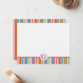 G Striped Stationery Notitiekaartje (Voorkant / Achterkant in situ)