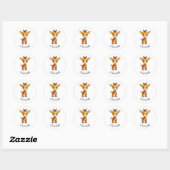 G voor Giraffe Ronde Sticker (Vel)