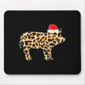 G With Santa Hat Family Matching Christmas Leopard Muismat (Voorkant)