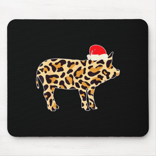 G With Santa Hat Family Matching Christmas Leopard Muismat (Voorkant)