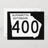 GA 400 "Alpharetta Autobahn" Briefkaart (Voorkant / Achterkant)