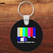 Ga alsjeblieft bij TV Test Pattern Hallowe staan Sleutelhanger (Voorkant)