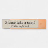 "Ga alsjeblieft zitten!" Deurbordje (Voorkant)