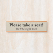 "Ga alsjeblieft zitten!" Deurbordje (Voorkant)