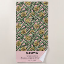 Ga Bananen Roze Bananen en Tropische Bladeren