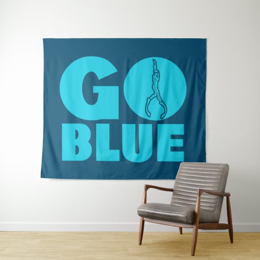 Ga blauw wandkleed (In Situ (horizontaal))