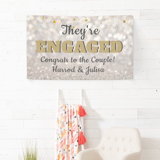 Ga Bling! Verlovingsaankondiging feestbanner Spandoek (Insitu)