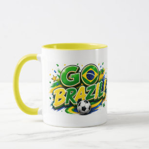 GA Brazilië Patriottische Voetbal Fan Mok Brazil