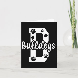Ga Bulldogs Pawprint School Mascot Spirit Voetbal Kaart