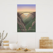 Ga Bungeejumpen Reisposter Poster (Keuken)