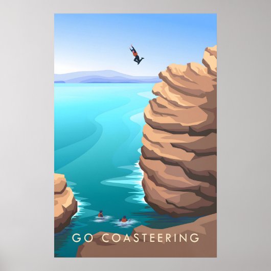 Ga Coasteering Reisposter Poster (Voorkant)
