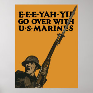Ga door met Amerikaanse mariniers — WWI Poster
