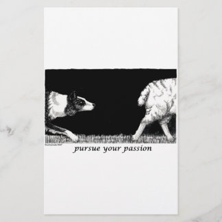 Ga door met je passie Border Collie Briefpapier
