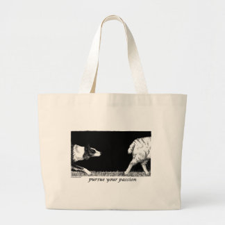 Ga door met je passie Border Collie Grote Tote Bag