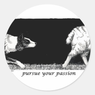 Ga door met je passie Border Collie Ronde Sticker