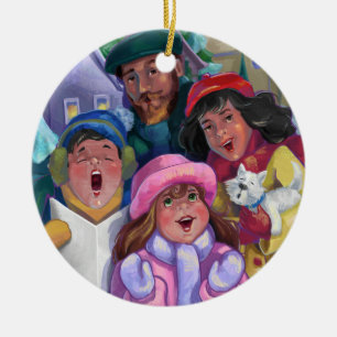 Ga een Caroling Illustratie maken Keramisch Ornament