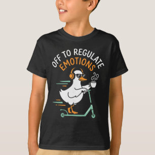 Ga Emoties Reguleren Grappige Gans Scooter Menta T-shirt