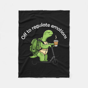 Ga emoties reguleren grappige schildpad geestelijk fleece deken