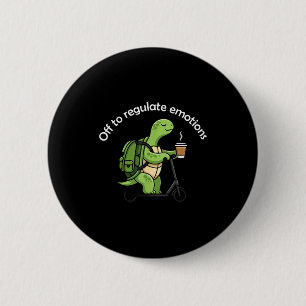 Ga emoties reguleren grappige schildpad geestelijk ronde button 5,7 cm