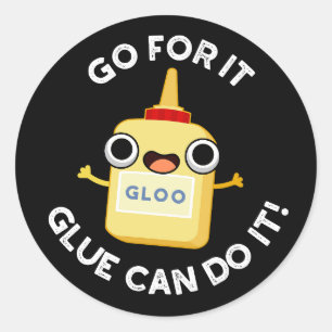 Ga ervoor dat Glue het grappig kan doen Ronde Sticker