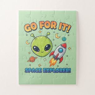 Ga ervoor! Ruimteverkenner - Schattig Buitenaards Legpuzzel