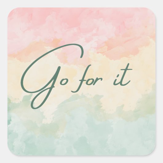 Ga ervoor vierkante sticker (Voorkant)