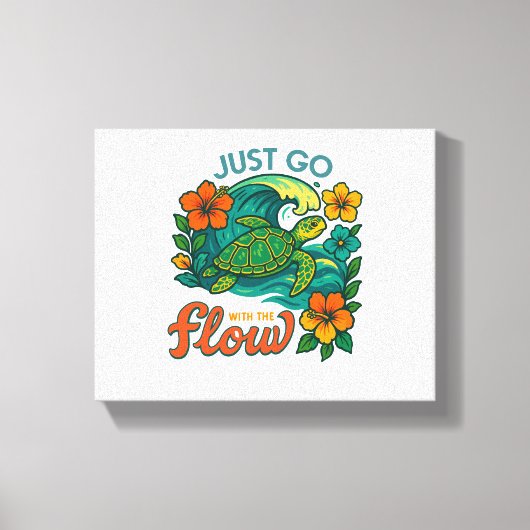 Ga gewoon met de Flow Turtle Canvas Afdruk (Voorkant)