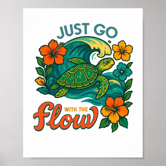 Ga gewoon met de Flow Turtle Poster (Voorkant)