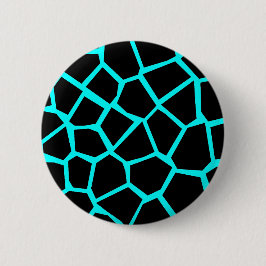 Ga Giraffe - Cyaanblauw Ronde Button 5,7 Cm