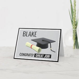 Ga Grad! Gepersonaliseerde diploma-uitreikingskaar Bedankkaart