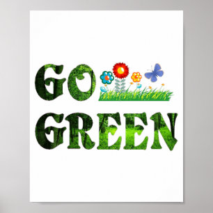 Ga Groen Eco Vriendelijk Vegetarisch Red Bos T-Shi Poster
