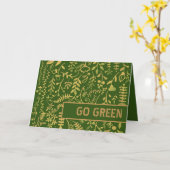 Ga Groen, Gold Floral Wreath Kaart (Gele Bloem)