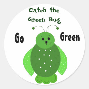 Ga groen met de groene bug ronde sticker