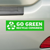 Ga Groen, Recyclen Congres - Bumpersticker (Op auto)
