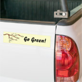 Ga Groene Tak met Bladeren Bumpersticker (Op Truck)