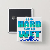 Ga hard vierkante button 5,1 cm (Voorkant /achterkant)