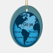 Ga heen, Marcus 16:15 Keramisch Ornament (Rechts)